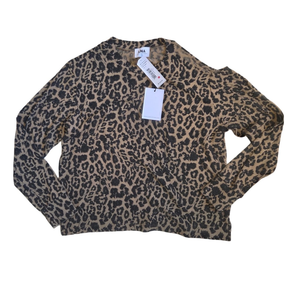 LNA New with Tags Black and Tan Leopard Cardigan